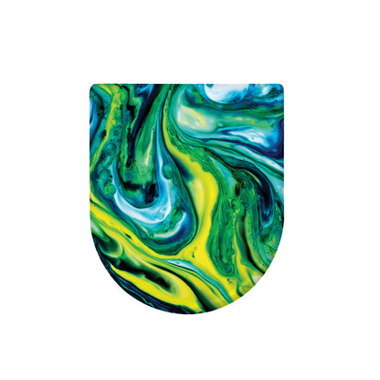 Blue And Green Acid Melt Print Toilet Lid Cover