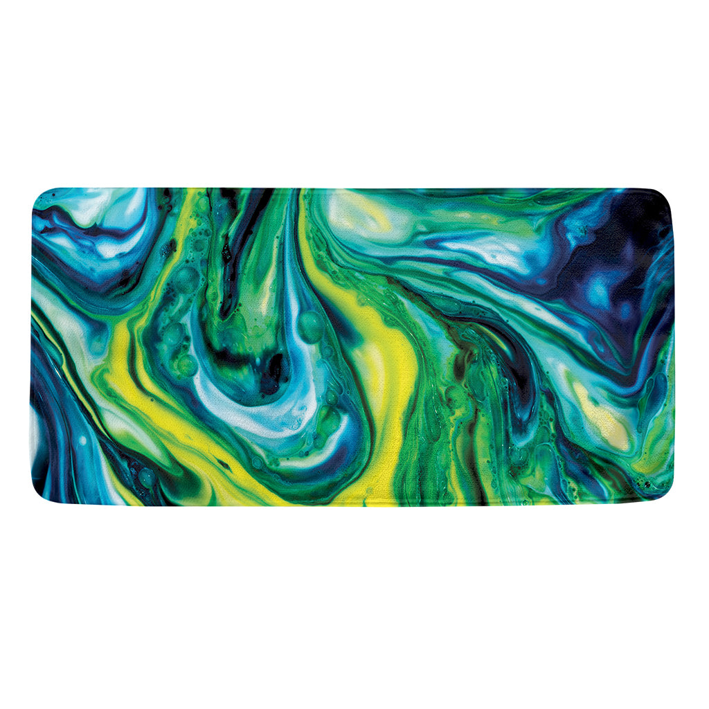 Blue And Green Acid Melt Print Towel