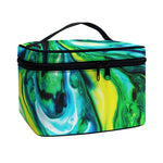 Blue And Green Acid Melt Print Travel Makeup Bag
