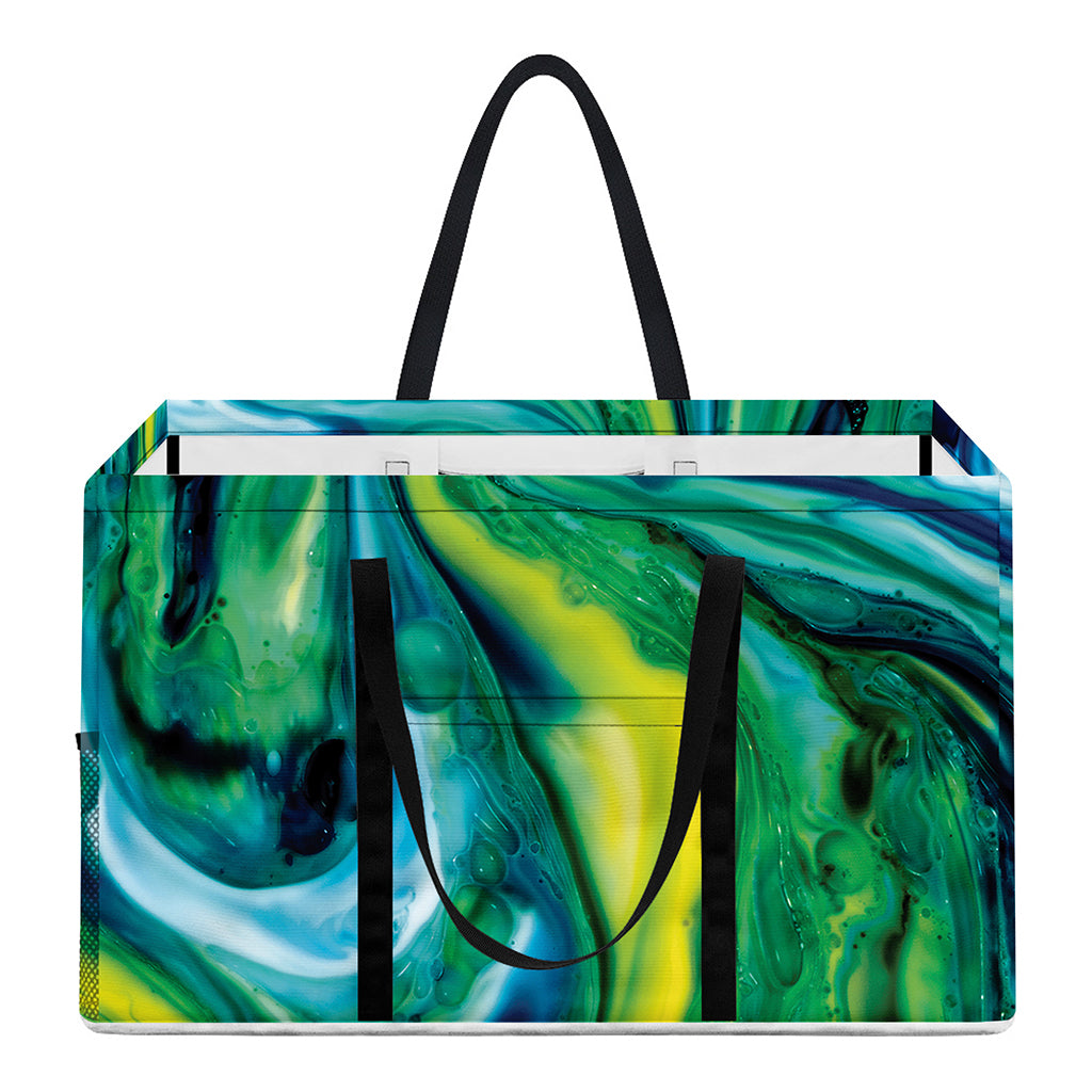 Blue And Green Acid Melt Print Utility Tote Bag