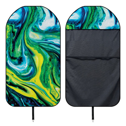 Blue And Green Acid Melt Print Waterproof Car Seat Cover