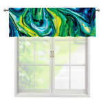 Blue And Green Acid Melt Print Window Valance