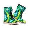 Blue And Green Acid Melt Print Winter Boots