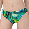 Blue And Green Acid Melt Print Women's Panties