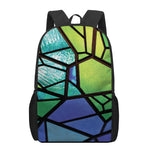 Blue And Green Stained Glass Print 17 Inch Backpack
