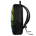 Blue And Green Stained Glass Print 17 Inch Backpack
