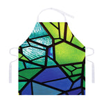Blue And Green Stained Glass Print Adjustable Apron