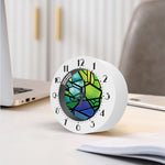 Blue And Green Stained Glass Print Alarm Clock