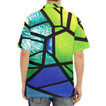 Blue And Green Stained Glass Print Aloha Shirt