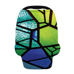 Blue And Green Stained Glass Print Baby Seat Cover