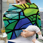 Blue And Green Stained Glass Print Baby Seat Cover