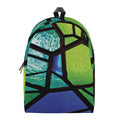 Blue And Green Stained Glass Print School Backpack