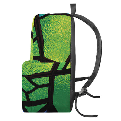 Blue And Green Stained Glass Print Backpack