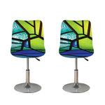 Blue And Green Stained Glass Print Bar Stool Covers