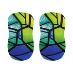 Blue And Green Stained Glass Print Bar Stool Covers