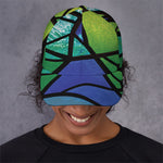 Blue And Green Stained Glass Print Baseball Cap