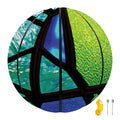 Blue And Green Stained Glass Print Basketball