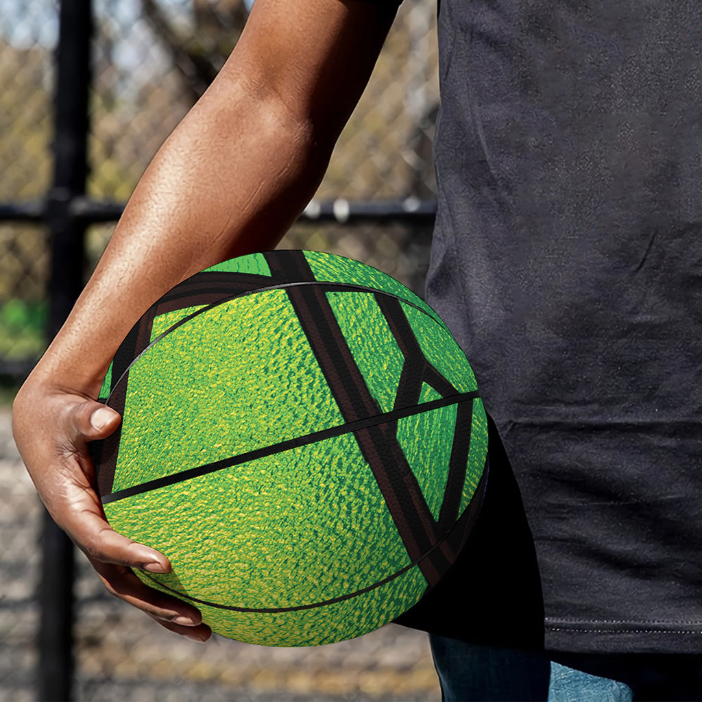 Blue And Green Stained Glass Print Basketball