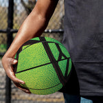 Blue And Green Stained Glass Print Basketball