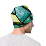Blue And Green Stained Glass Print Beanie