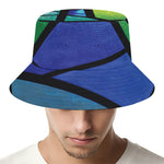 Blue And Green Stained Glass Print Bucket Hat