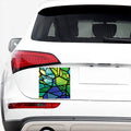 Blue And Green Stained Glass Print Car Sticker