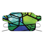 Blue And Green Stained Glass Print Car Windshield Snow Cover