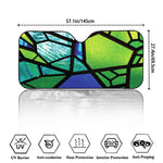 Blue And Green Stained Glass Print Car Windshield Sun Shade