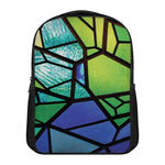 Blue And Green Stained Glass Print Casual Backpack