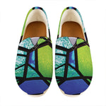 Blue And Green Stained Glass Print Casual Shoes