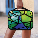 Blue And Green Stained Glass Print Classic Bible Case