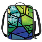 Blue And Green Stained Glass Print Crossbody Lunch Bag