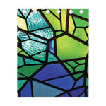 Blue And Green Stained Glass Print Curtain