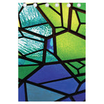 Blue And Green Stained Glass Print Curtain
