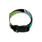 Blue And Green Stained Glass Print Dog Collar