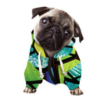 Blue And Green Stained Glass Print Dog Zip Up Hoodie