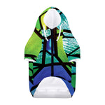 Blue And Green Stained Glass Print Dog Zip Up Hoodie