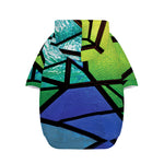 Blue And Green Stained Glass Print Dog Zip Up Hoodie