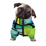 Blue And Green Stained Glass Print Dog Zip Up Jacket