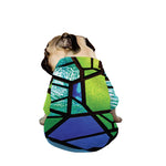 Blue And Green Stained Glass Print Dog Zip Up Jacket
