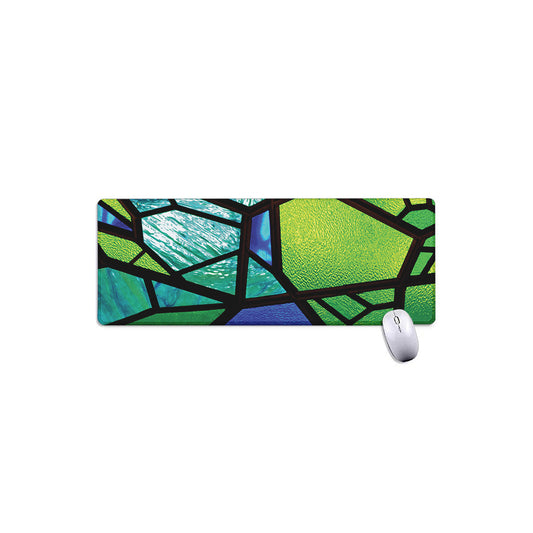 Blue And Green Stained Glass Print Extended Mouse Pad