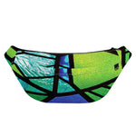 Blue And Green Stained Glass Print Fanny Pack