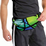 Blue And Green Stained Glass Print Fanny Pack