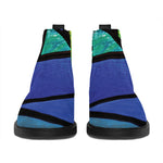 Blue And Green Stained Glass Print Flat Ankle Boots