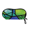Blue And Green Stained Glass Print Glasses Case