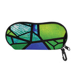 Blue And Green Stained Glass Print Glasses Case