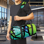 Blue And Green Stained Glass Print Gym Bag