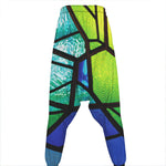Blue And Green Stained Glass Print Hammer Pants