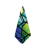 Blue And Green Stained Glass Print Hand Towel