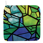 Blue And Green Stained Glass Print Hand Towel
